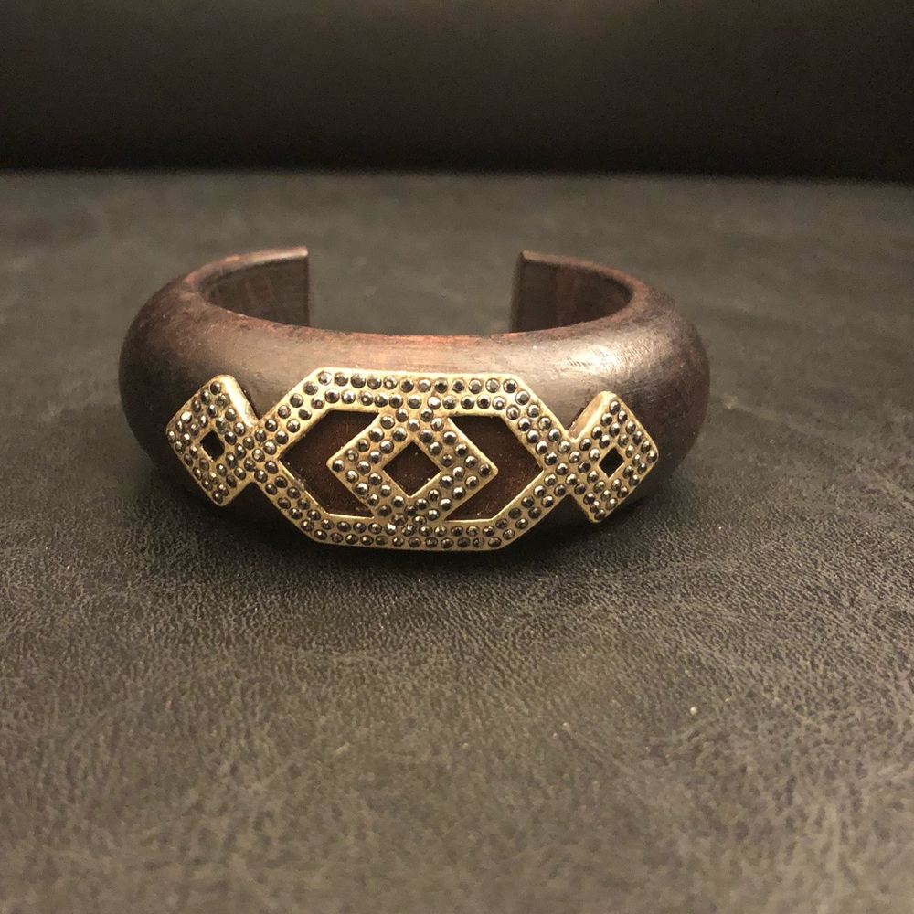 Vintage wood bangle - Picture 3 of 7
